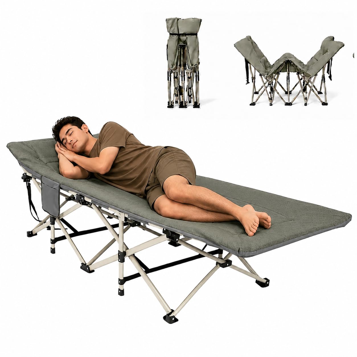 FUNC FOLDING BED アウトドア Hukimoyo Folding Bed Single 6.1 Ft Portable Camping Cot for Adults